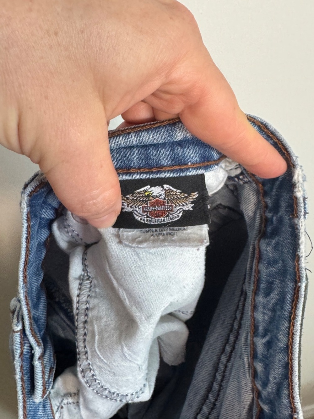 Harley Davidson Women's Straight Leg Jeans Vintage Y2K 2000s| Size 8 - Picture 5 of 8